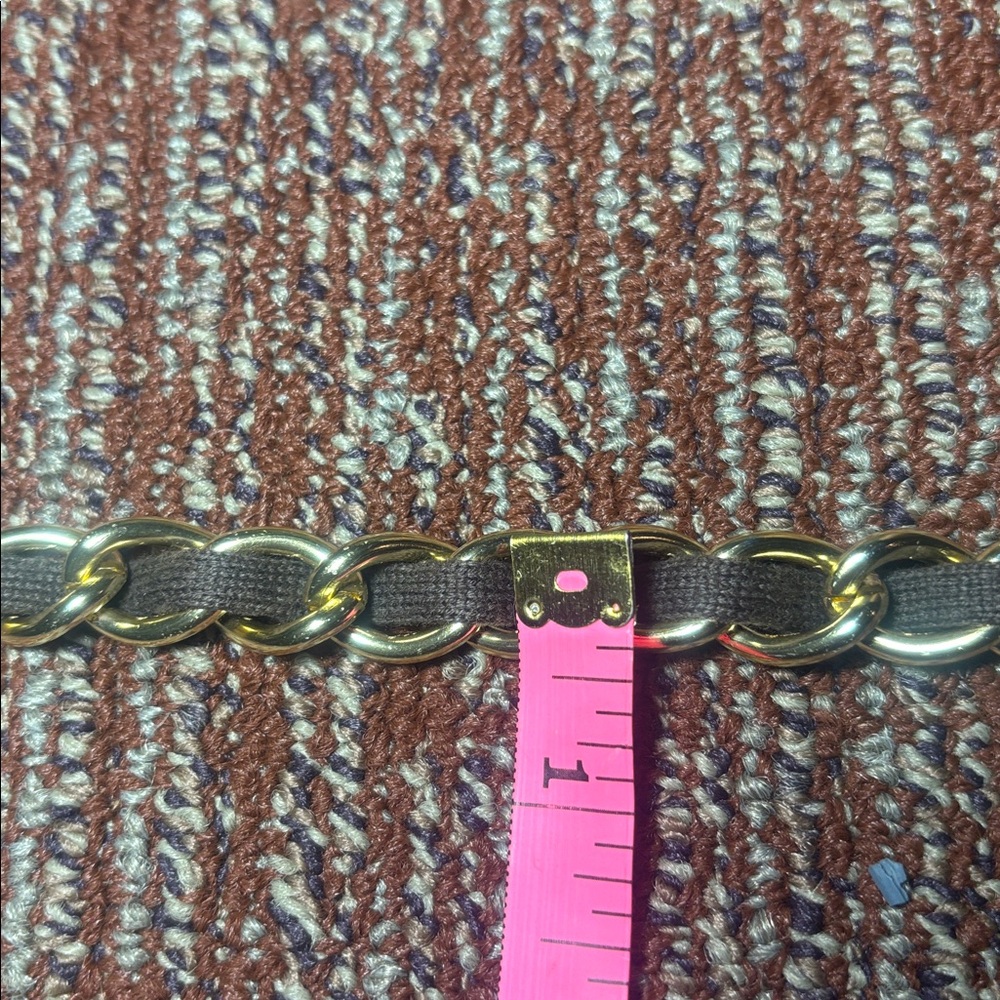 Michael Kors belt designer chocolate brown and gold Chain belt simple adjustable - Picture 8 of 8